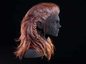 game hair viking real-time hairstyle ue4 low-poly 3Dモデル