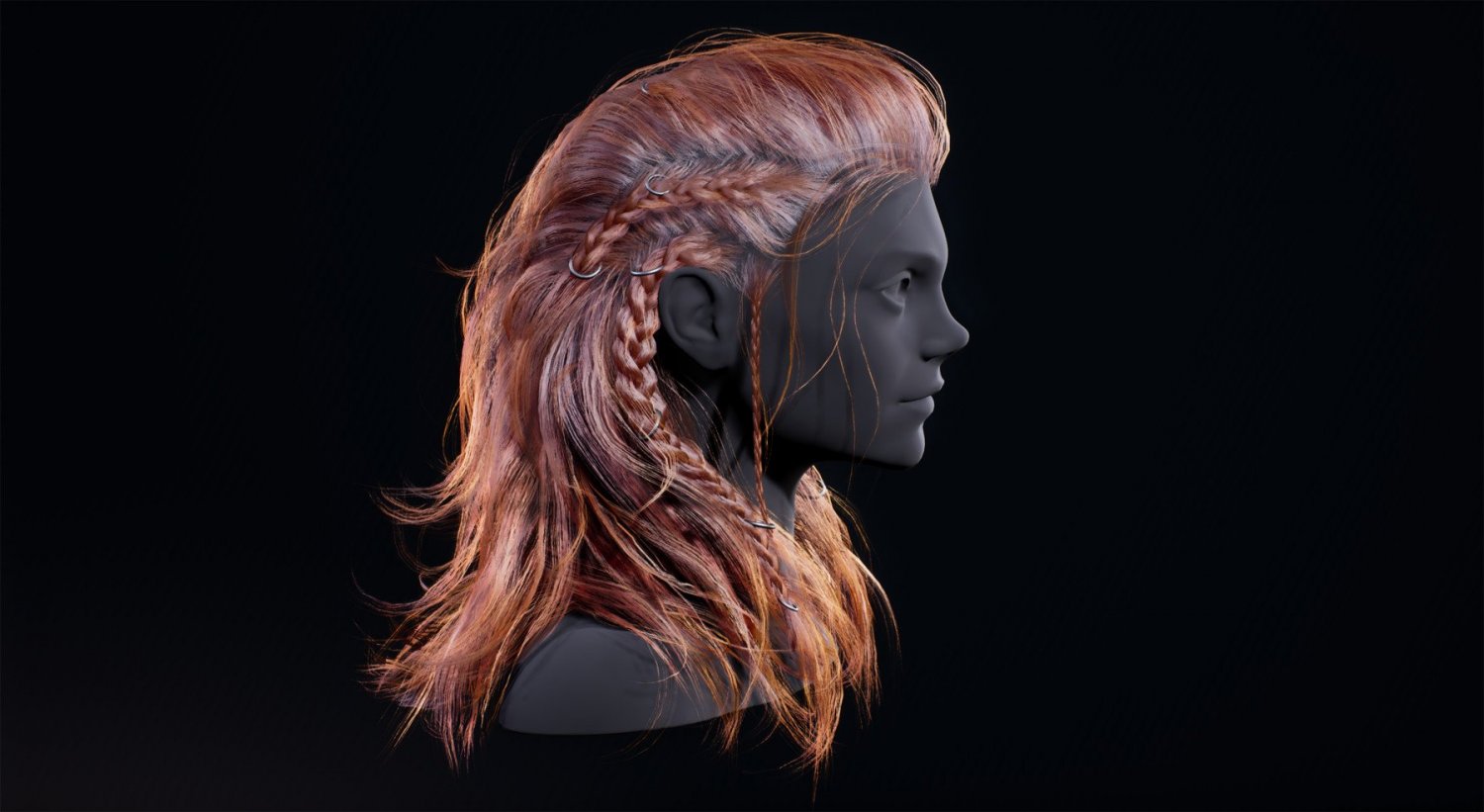 3D model Game Hair - Female Hairstyle V2 VR / AR / low-poly