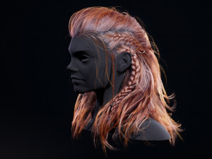 game hair viking real-time hairstyle ue4 low-poly 3Dモデル