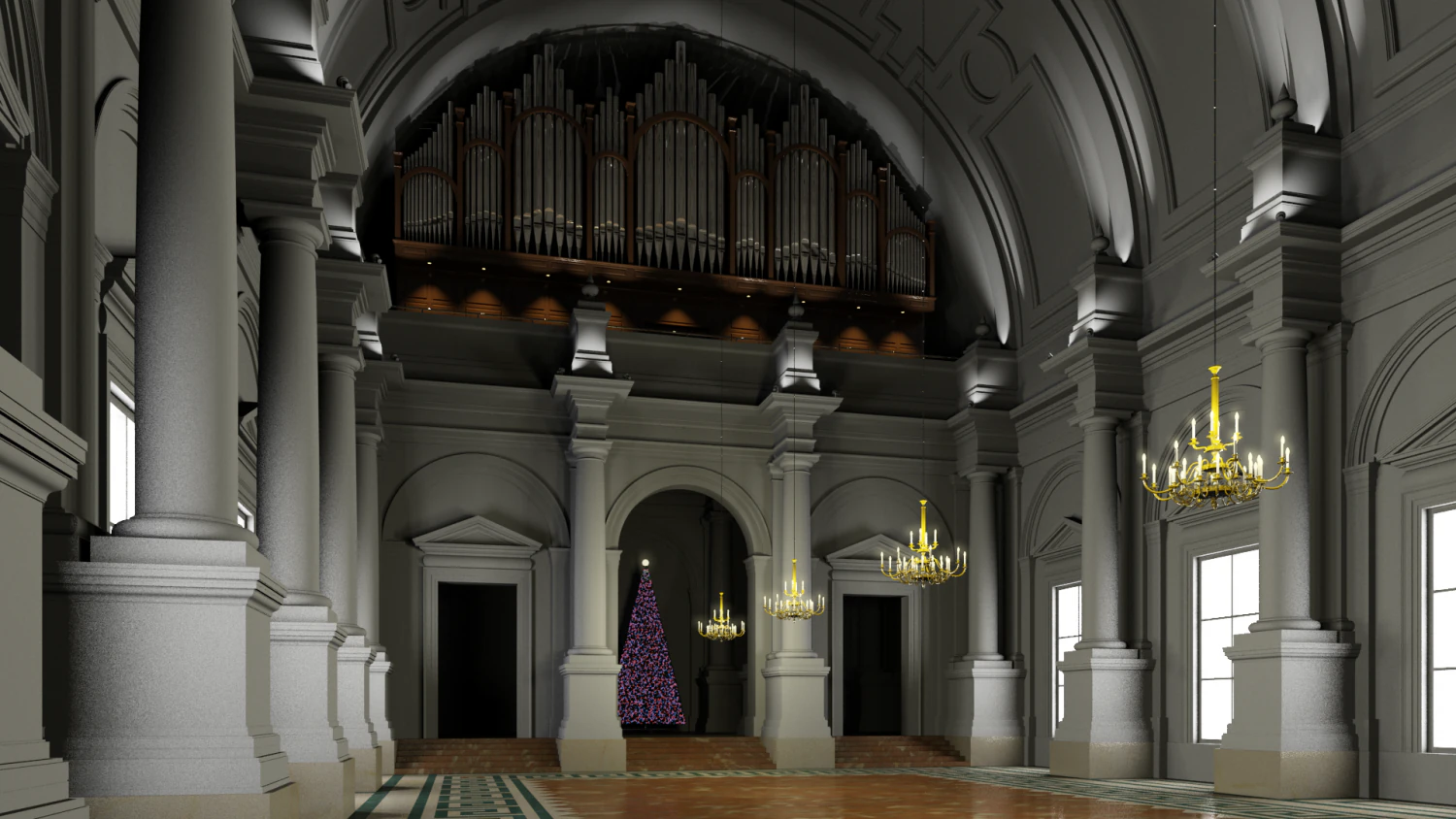 hall 3D Model .c4d .max .obj .3ds .fbx .stl .blend