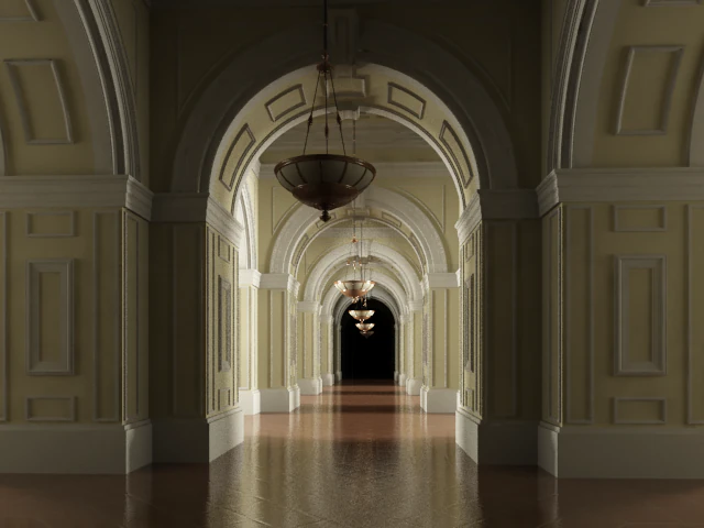 Hall 3D Model .c4d .max .obj .3ds .fbx .stl .blend 