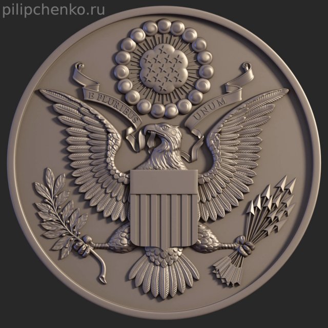 Great Seal of the United States 3D Print Model .c4d .max .obj .3ds .fbx .stl .blend 