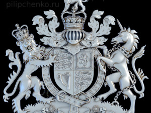 Coat of arms of the United Kingdom 3D Print Model
