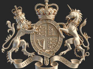 Coat of arms of the United Kingdom Government version Modelo de impresión 3D