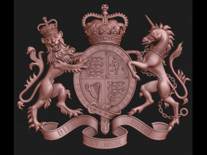 Coat of arms of the United Kingdom Government version Model Cetak 3D