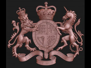 Coat of arms of the United Kingdom Government version 3D Print Model