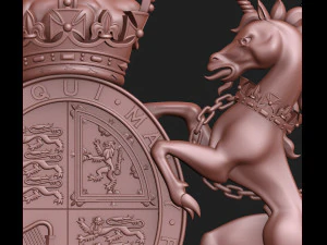 Coat of arms of the United Kingdom Government version 3D Print Model