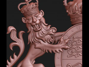 Coat of arms of the United Kingdom Government version 3D Print Model