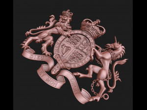 Coat of arms of the United Kingdom Government version Model Cetak 3D