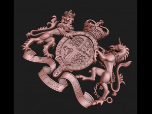 Coat of arms of the United Kingdom Government version 3D Print Model