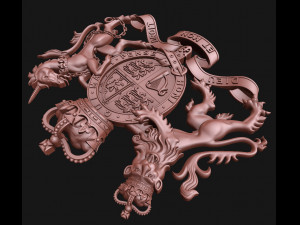Coat of arms of the United Kingdom Government version Model Cetak 3D