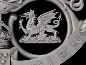 Coat of arms of Charles Prince of Wales 3D Принт Модель