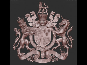 Coat of arms of the Great Britain 3D Print Model