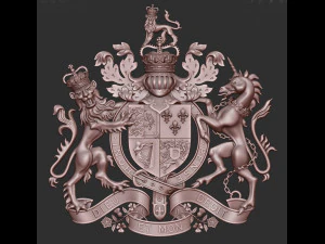 ग्रेट ब्रिटेन के हथियारों का कोट 3D प्रिंट मॉडल