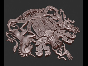 Coat of arms of the Great Britain 3Dプリントモデル