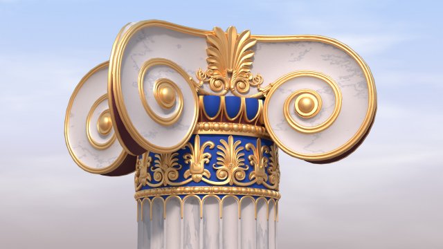 Greek column 3D Model .c4d .max .obj .3ds .fbx .stl .blend 
