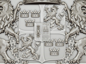Coat of arms of Sweden 3D Print Model