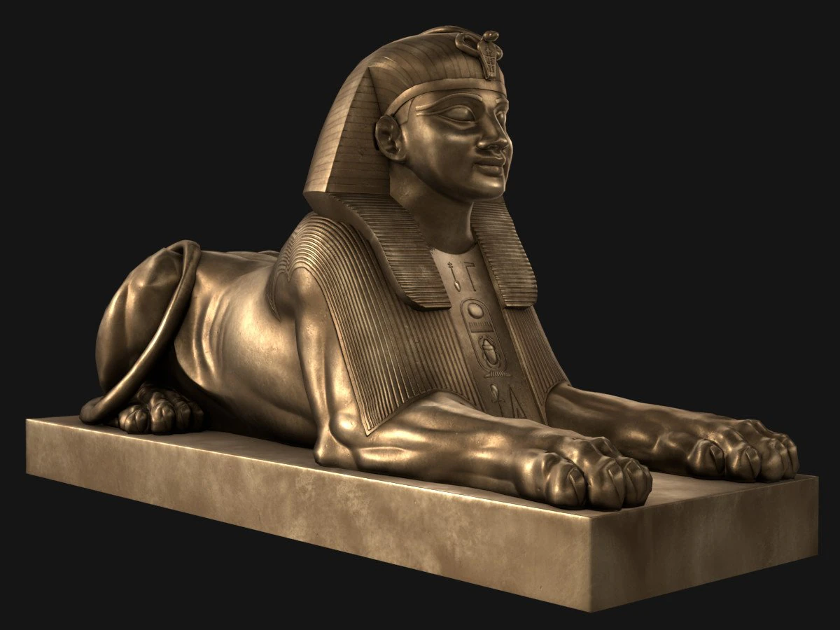 Sphinx from London 3D Model .c4d .max .obj .3ds .fbx .stl .blend 