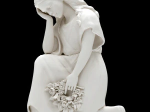 दुःखी स्त्री 3D प्रिंट मॉडल