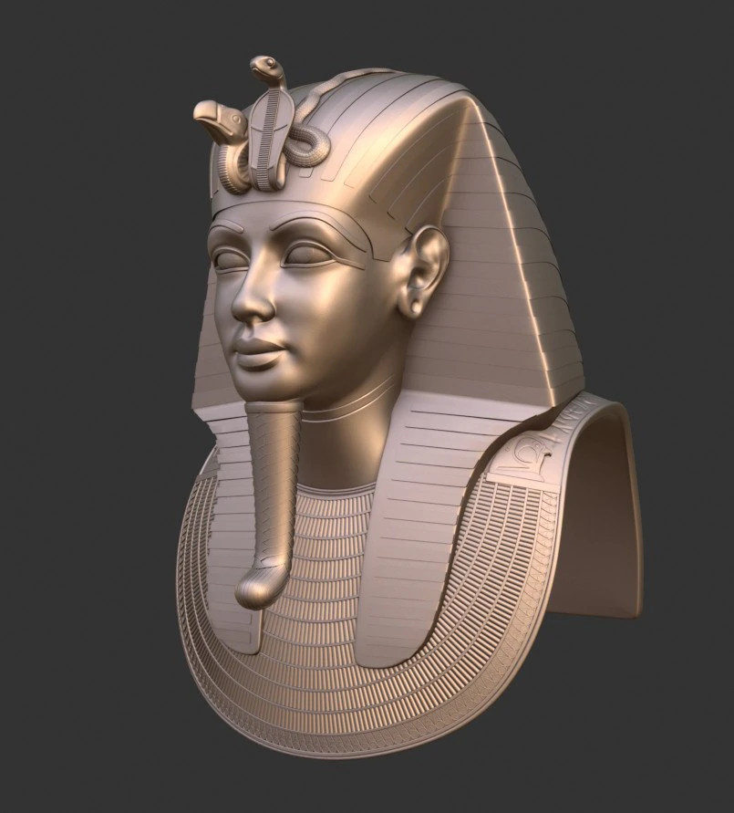 Tutankhamun Mask 3D Print Model .c4d .max .obj .3ds .fbx .stl .blend 