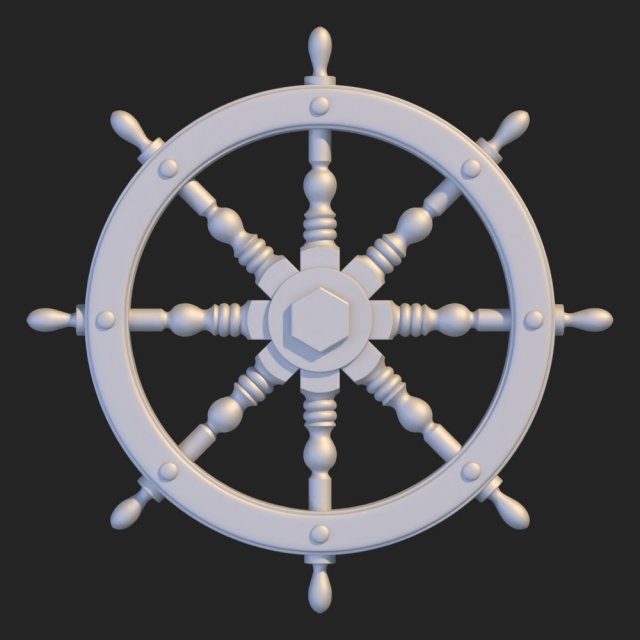 Ship Steering Wheel Modelo de Impressão 3D .c4d .max .obj .3ds .fbx .stl .blend 