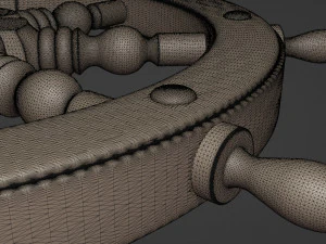 Ship Steering Wheel 3D Print Model