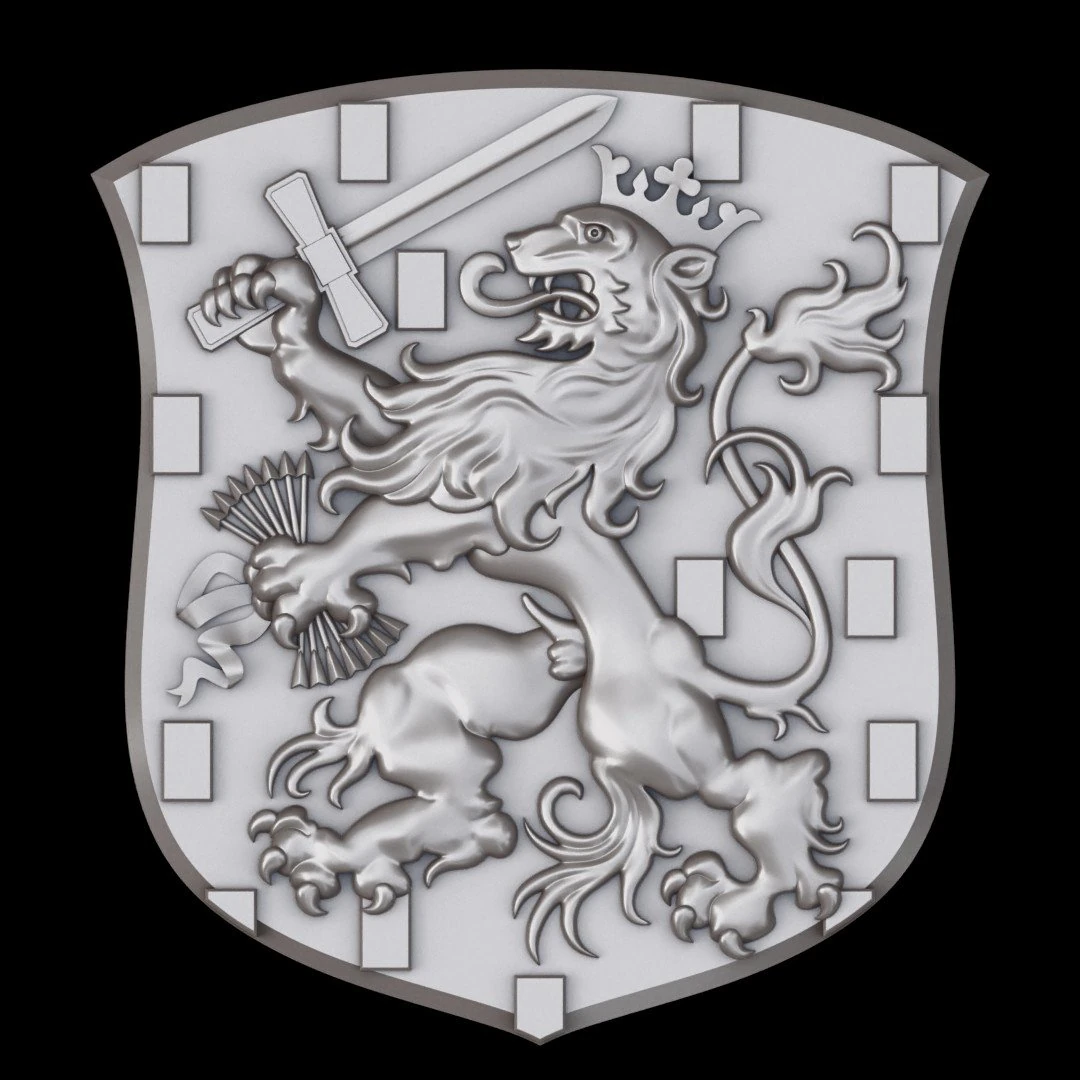 Escudo de armas de los Pa&iacute;ses Bajos versi&oacute;n menor Modelo de impresión 3D .c4d .max .obj .3ds .fbx .stl .blend 