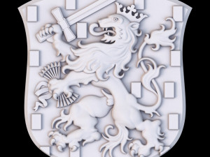 Coat of arms of the Netherlands lesser version Modelo de impresión 3D