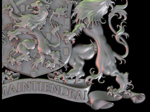 Coat of arms of the Netherlands State version Model Cetak 3D