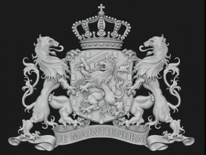 Coat of arms of the Netherlands State version 3D Print Model
