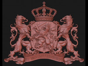 Coat of arms of the Netherlands State version Model Cetak 3D