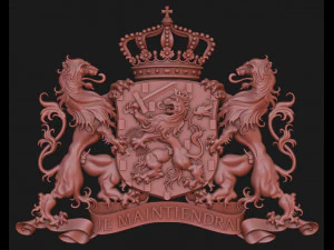 Coat of arms of the Netherlands State version 3D Print Model
