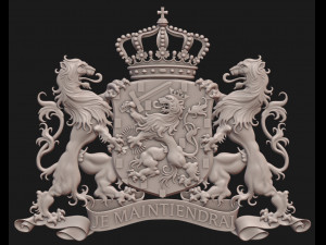 Coat of arms of the Netherlands State version Model Cetak 3D