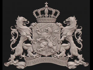 Coat of arms of the Netherlands State version 3D Print Model
