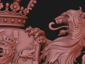 Coat of arms of the Netherlands State version Model Cetak 3D