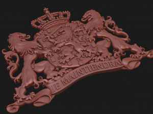 Coat of arms of the Netherlands State version Model Cetak 3D