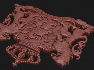 Coat of arms of the Netherlands State version Model Cetak 3D