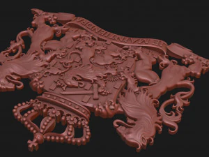Coat of arms of the Netherlands State version 3D Print Model