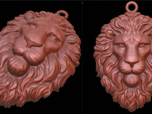 Lion Head Pendant Modelo de Impressão 3D