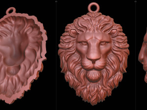 Lion Head Pendant Modelo de Impressão 3D