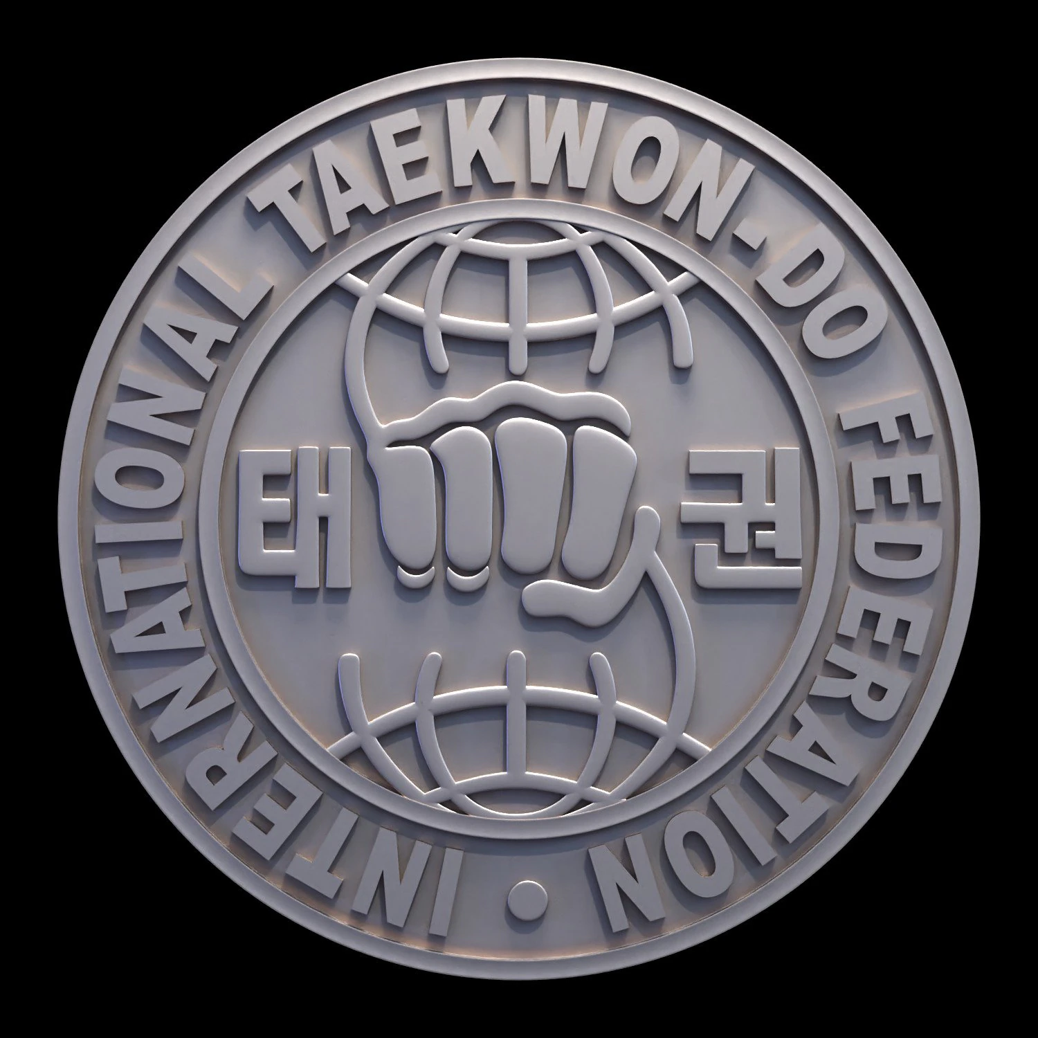 International Taekwon-Do Federation Logo 3D Print Model .c4d .max .obj .3ds .fbx .stl .blend 