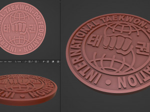 International Taekwon-Do Federation Logo Model Cetak 3D