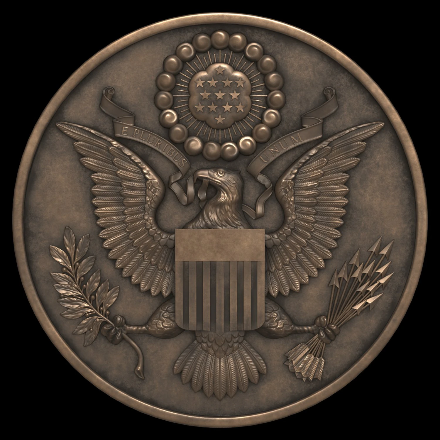 Great Seal USA 3D Model .c4d .max .obj .3ds .fbx .stl .blend 