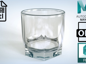 high poly glass Modello 3D