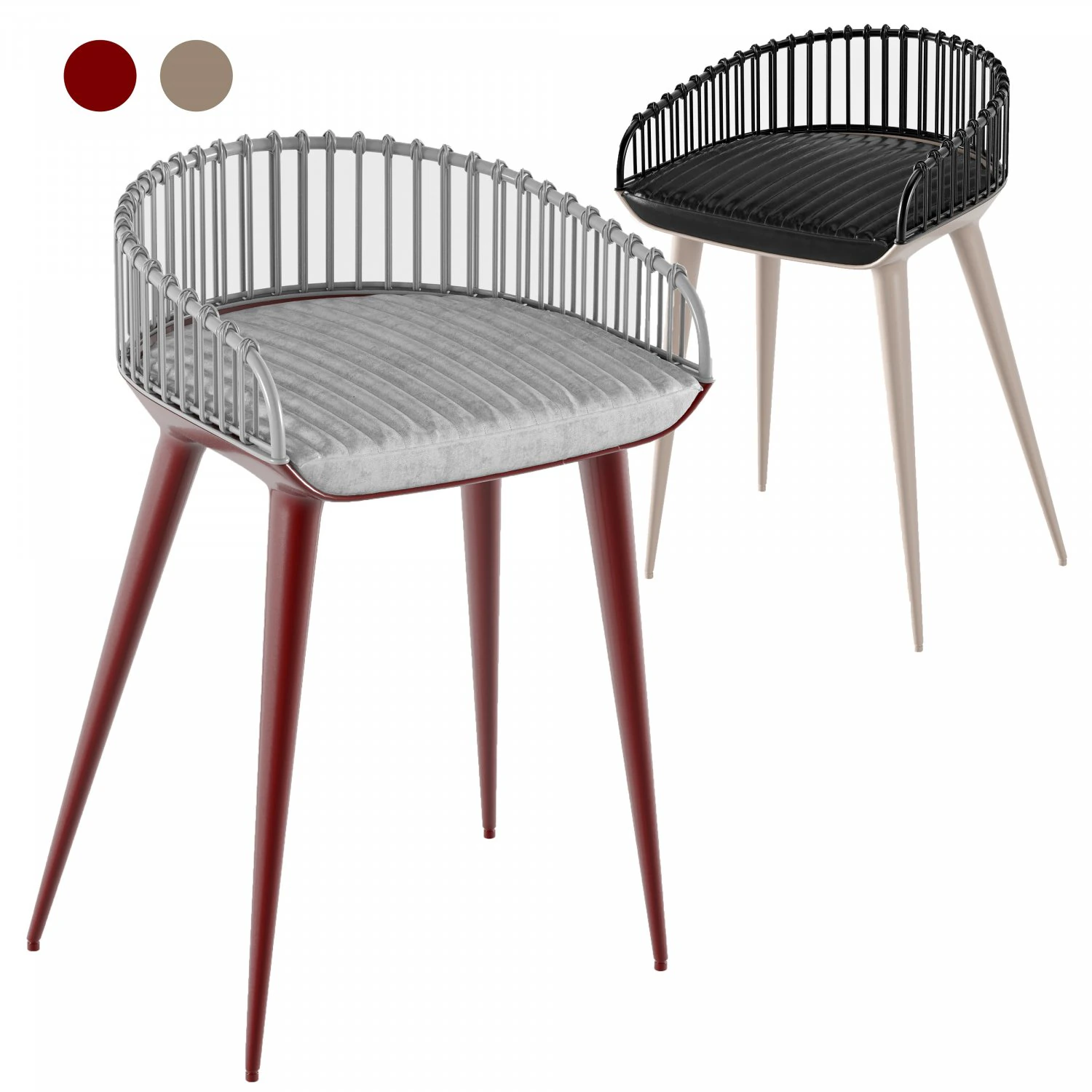 Leather bar chair 3D Model .c4d .max .obj .3ds .fbx .stl .blend 