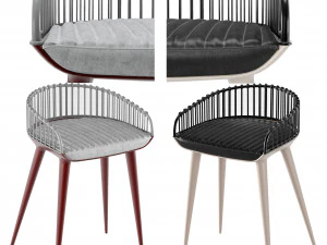 Leather bar chair 3D Model