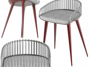 Leather bar chair 3D Model
