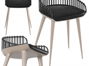 Leather bar chair 3D Model