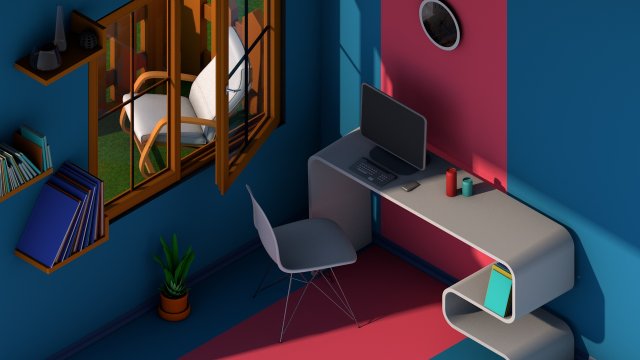 isometric room scene Modelo 3D .c4d .max .obj .3ds .fbx .stl .blend 