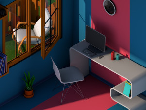 isometric room scene 3D Model